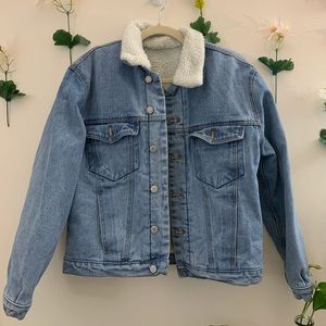 brandy melville denim sherpa jacket